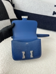 Constance 19cm New Mirror Edition, Imported Lizard Leather, CK73 Bleu Sapphire (Sapphire Blue) with Silver Hardware.