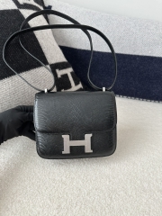 Constance 19cm New Mirror Edition, Imported Lizard Leather, CK89 Noir (Black) with Silver Hardware.
