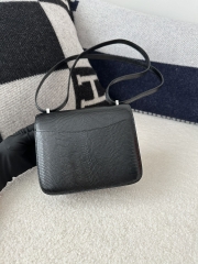 Constance 19cm New Mirror Edition, Imported Lizard Leather, CK89 Noir (Black) with Silver Hardware.