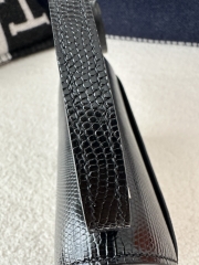 Constance 19cm New Mirror Edition, Imported Lizard Leather, CK89 Noir (Black) with Silver Hardware.