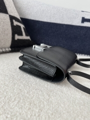 Constance 19cm New Mirror Edition, Imported Lizard Leather, CK89 Noir (Black) with Silver Hardware.