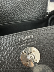 Lindy Mini in Imported Tc Clemence Leather, CK89 Noir (Black) with Silver Hardware.