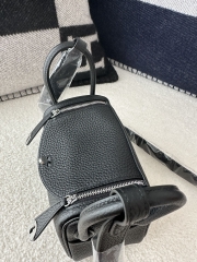Lindy Mini in Imported Tc Clemence Leather, CK89 Noir (Black) with Silver Hardware.