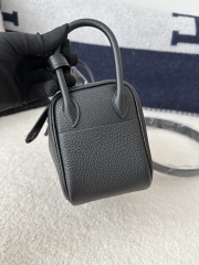 Lindy Mini in Imported Tc Clemence Leather, CK89 Noir (Black) with Silver Hardware.