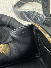 Lindy Mini in Imported Tc Clemence Leather, CC89 Noir (Black) with Gold Hardware.