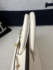 Birkin 25cm in Imported Swift Leather, I2 Nata (Cream White) with Gold Hardware.