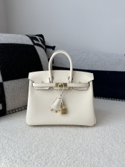 Birkin 25cm in Imported Swift Leather, I2 Nata (Cream White) with Gold Hardware.
