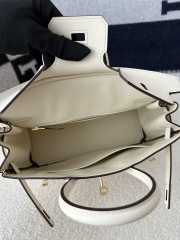 Birkin 25cm in Imported Swift Leather, I2 Nata (Cream White) with Gold Hardware.