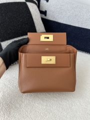 2424 Mini 21cm in Imported Evercolor and Swift Leather, CC37 Gold with Gold Hardware