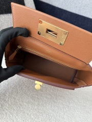 2424 Mini 21cm in Imported Evercolor and Swift Leather, CC37 Gold with Gold Hardware