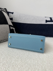Kelly 25cm in imported Epsom grained leather, CC75 Blue Jean (denim blue) with gold hardware.