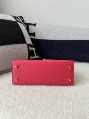 Kelly 25cm in Imported Epsom Grained Leather, I6 Rose Extreme (Vibrant Pink) with Gold Hardware