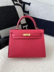 Kelly 25cm in Imported Epsom Grained Leather, I6 Rose Extreme (Vibrant Pink) with Gold Hardware