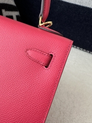 Kelly 25cm in Imported Epsom Grained Leather, I6 Rose Extreme (Vibrant Pink) with Gold Hardware