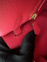 Kelly 25cm in Imported Epsom Grained Leather, I6 Rose Extreme (Vibrant Pink) with Gold Hardware