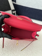 Kelly 25cm in Imported Epsom Grained Leather, I6 Rose Extreme (Vibrant Pink) with Gold Hardware