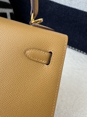 Kelly 25cm in Imported Epsom Grained Leather, 2S Sesame with Gold Hardware