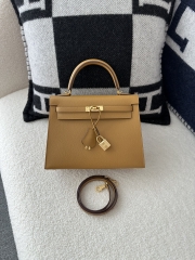 Kelly 25cm in Imported Epsom Grained Leather, 2S Sesame with Gold Hardware