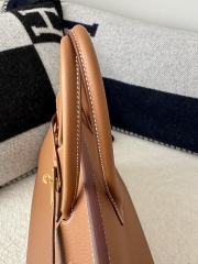 Birkin 35cm in imported Togo calfskin leather, CC37 Gold (classic brown) with gold hardware.