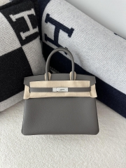 Birkin 30cm in Imported Togo Calfskin Leather, 8F Etain (Tin Grey) with Silver Hardware.