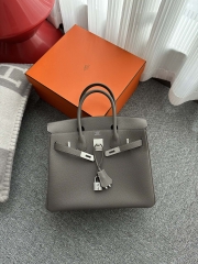 Birkin 30cm in Imported Togo Calfskin Leather, 8F Etain (Tin Grey) with Silver Hardware.