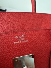 Birkin 35cm in Imported Togo Calfskin Leather, Q5 Rouge Casaque (Flag Red) with Silver Hardware.
