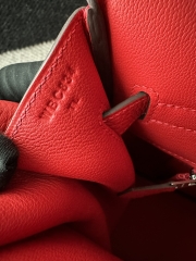 Birkin 35cm in Imported Togo Calfskin Leather, Q5 Rouge Casaque (Flag Red) with Silver Hardware.