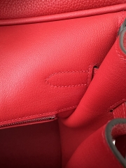 Birkin 35cm in Imported Togo Calfskin Leather, Q5 Rouge Casaque (Flag Red) with Silver Hardware.