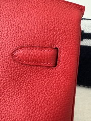 Birkin 35cm in Imported Togo Calfskin Leather, Q5 Rouge Casaque (Flag Red) with Silver Hardware.