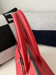 Birkin 35cm in Imported Togo Calfskin Leather, Q5 Rouge Casaque (Flag Red) with Silver Hardware.