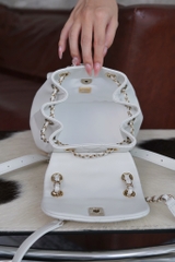 CHANEL 24P Duma Backpack White Genuine Leather