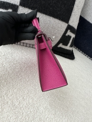 Kelly Mini II in Imported Epsom Leather, L3 Rose Purple with Silver Hardware