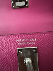 Kelly Mini II in Imported Epsom Leather, L3 Rose Purple with Silver Hardware