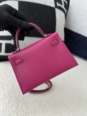 Kelly Mini II in Imported Epsom Leather, L3 Rose Purple with Silver Hardware