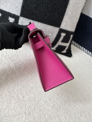 Kelly Pochette 22cm in Imported Swift Calfskin, L3 Rose Purple with Silver Hardware