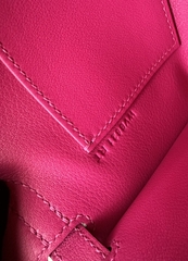 Kelly Pochette 22cm in Imported Swift Calfskin, L3 Rose Purple with Silver Hardware