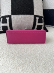Kelly Pochette 22cm in Imported Swift Calfskin, L3 Rose Purple with Silver Hardware
