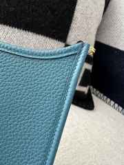 Mini Evelyne in Imported TC Clemence Leather, D2 New Blue Jean with Gold Hardware