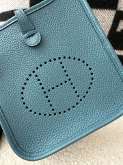 Mini Evelyne in Imported TC Clemence Leather, D2 New Blue Jean with Gold Hardware