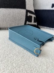 Mini Evelyne in Imported TC Clemence Leather, D2 New Blue Jean with Gold Hardware