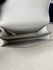 Constance 23cm Classic in Imported Evercolor Leather, M4 Gris Pale Light Grey with Silver Hardware