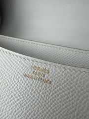 Constance 18cm New Mirror Edition in Imported Epsom Leather, T0 Blue Brume with Gold Hardware
