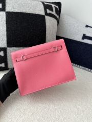 Kelly Danse 22cm in Imported Evercolor Calfskin, 8W Rose Azalee Lipstick Pink with Silver Hardware