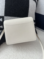 Roulis 18cm in Imported Evercolor Leather, CK10 Carie Milkshake White with Silver Hardware