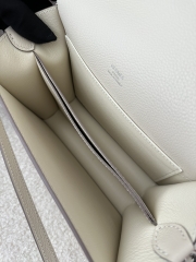 Roulis 18cm in Imported Evercolor Leather, CK10 Carie Milkshake White with Silver Hardware