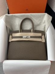 Birkin 30cm in Imported Togo Leather, CK18 Etoupe Grey with Silver Hardware.