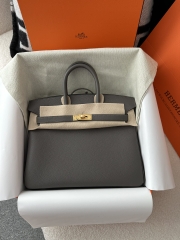 Birkin 25cm in Imported Togo Calfskin, CC8F Etain Pewter Grey with Gold Hardware