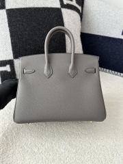 Birkin 25cm in Imported Togo Calfskin, CC8F Etain Pewter Grey with Gold Hardware