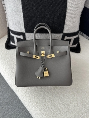 Birkin 25cm in Imported Togo Calfskin, CC8F Etain Pewter Grey with Gold Hardware