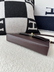 Kelly Elan 27cm in Imported Chevre Goat Leather, 0G Rouge Sellier with Gold Hardware.